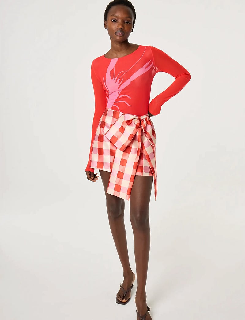 Fabienne Chapot - Beau Skirt - Īsi svārki - tangerine tango/cosy white - 0