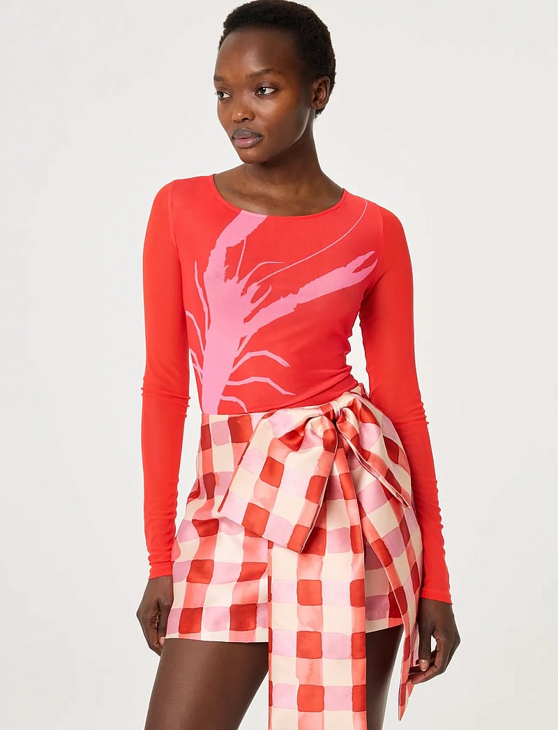 Fabienne Chapot - Beau Skirt - Īsi svārki - tangerine tango/cosy white - 2