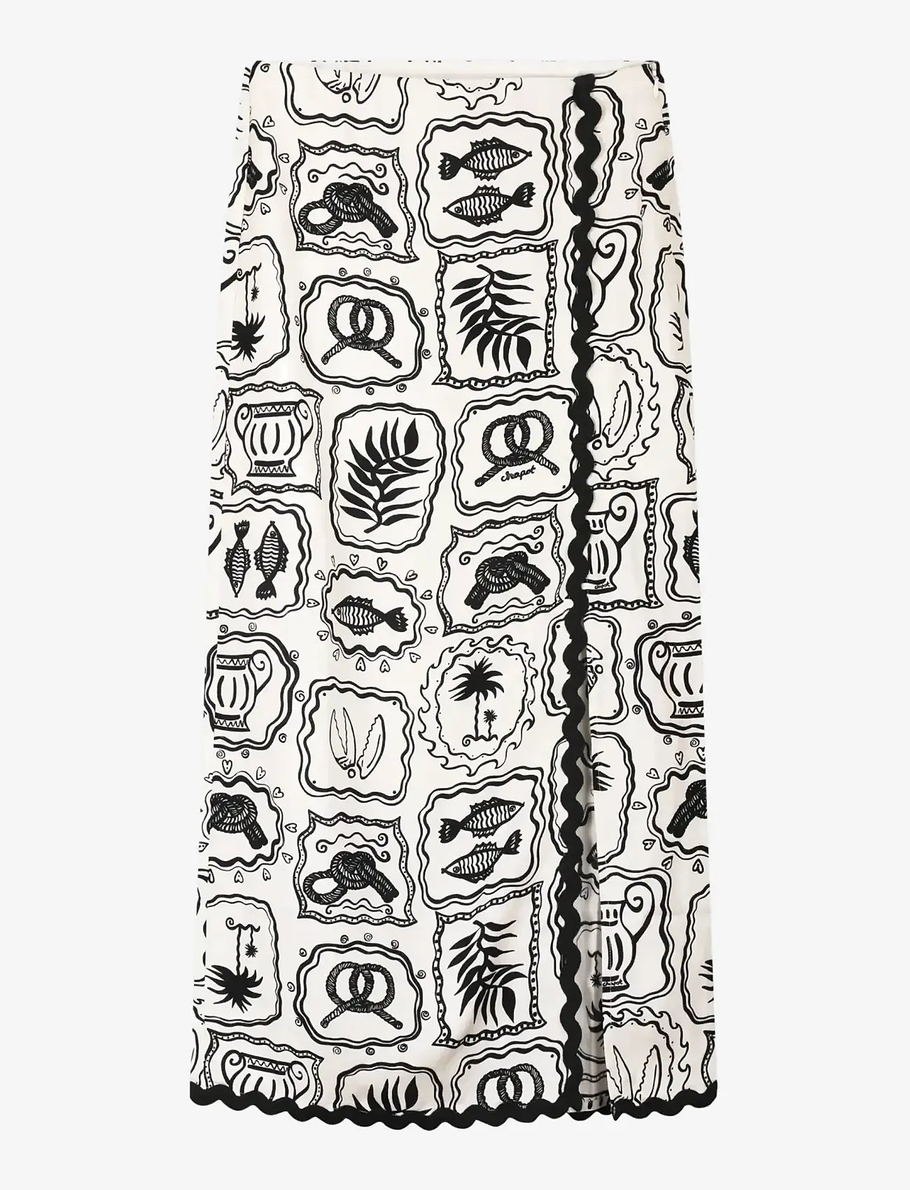 Fabienne Chapot - Tila Skirt - omlottkjolar - cosy white/black - 1