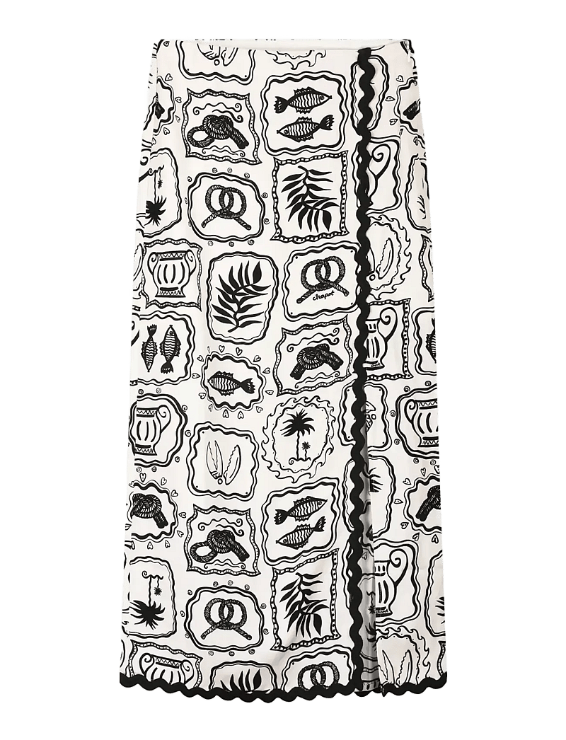 Fabienne Chapot - Tila Skirt - omlottkjolar - cosy white/black - 1