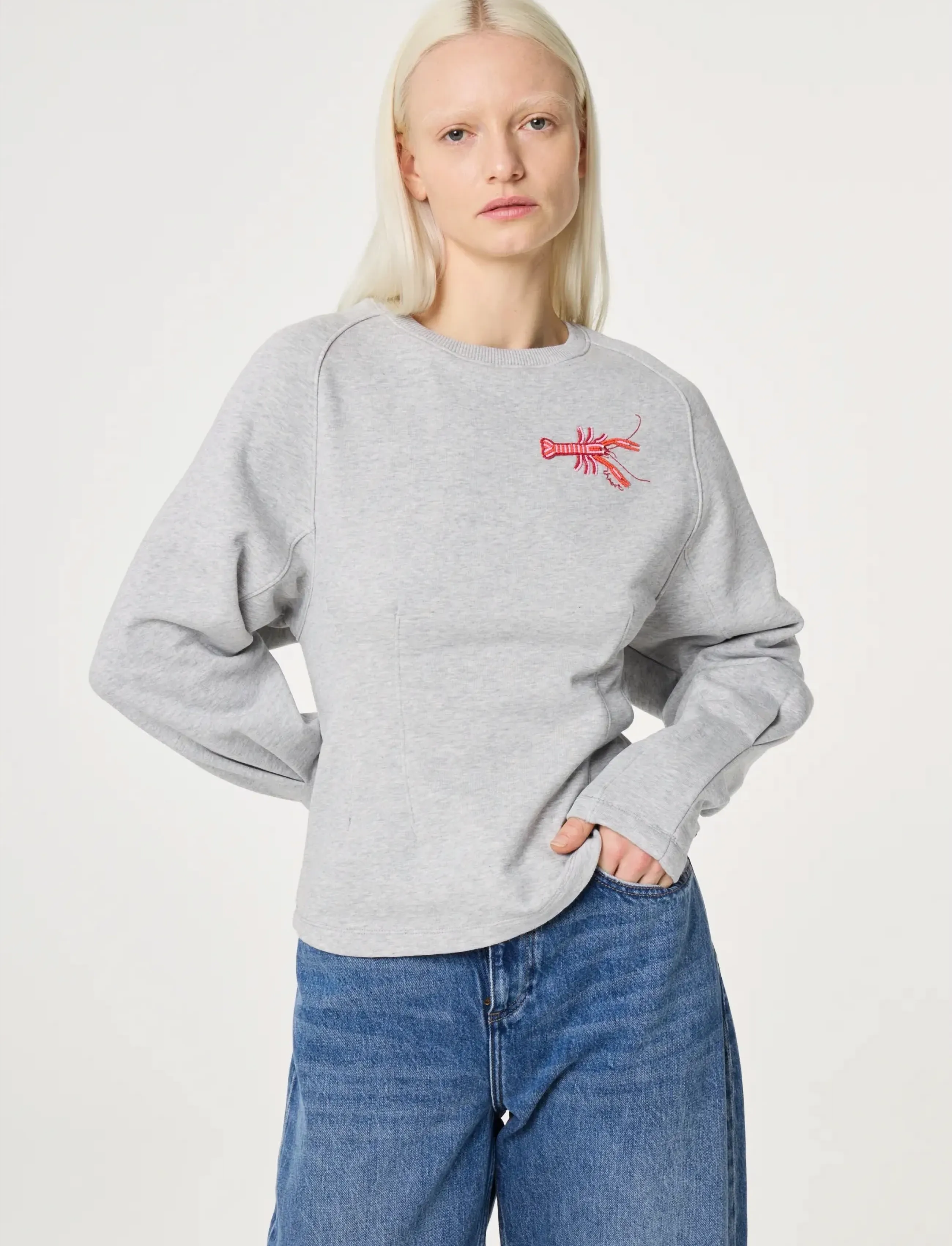 Fabienne Chapot - Dhelia Sweater - dressipluusid - mid grey melange - 2