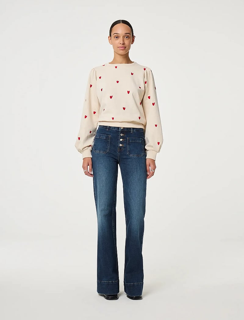 Fabienne Chapot - Dina Sweater - everyday style - oatmeal/disco red - 2