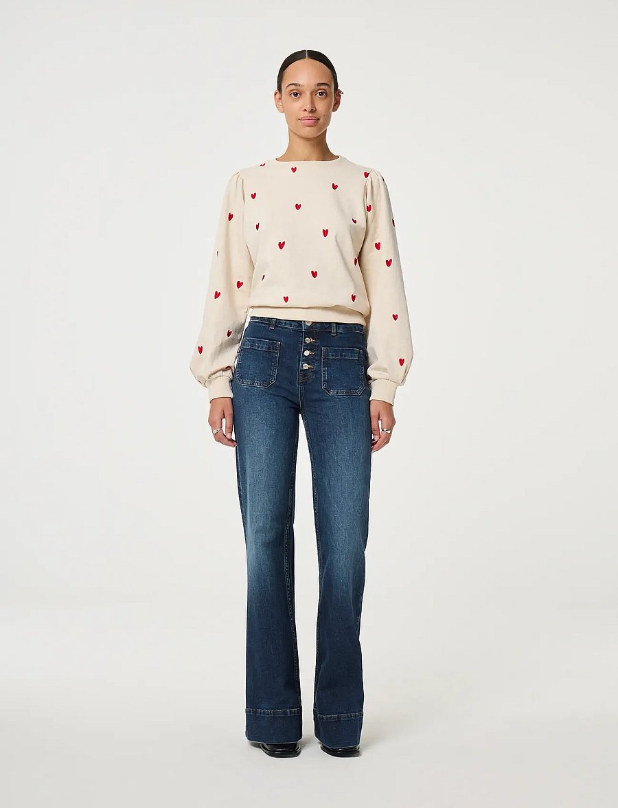 Fabienne Chapot - Dina Sweater - dressipluusid - oatmeal/disco red - 2