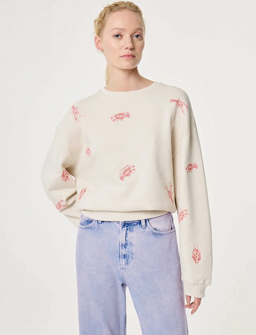 Fabienne Chapot - Terry Sweater - hversdagsleg tíska - oatmeal melange - 2