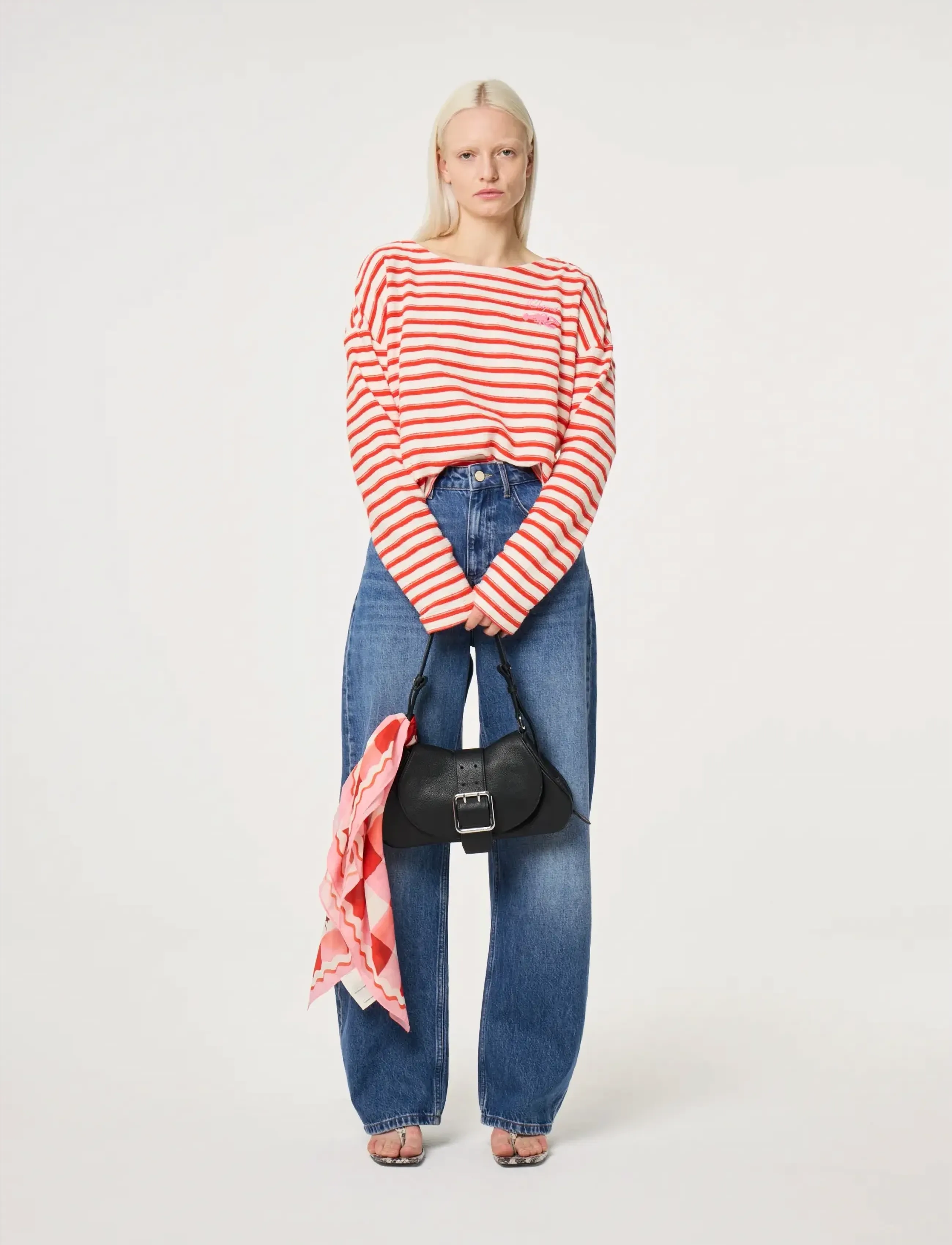 Fabienne Chapot Celina Top - Långärmade toppar - COSY WHITE/TANGERINE TANGO / cream