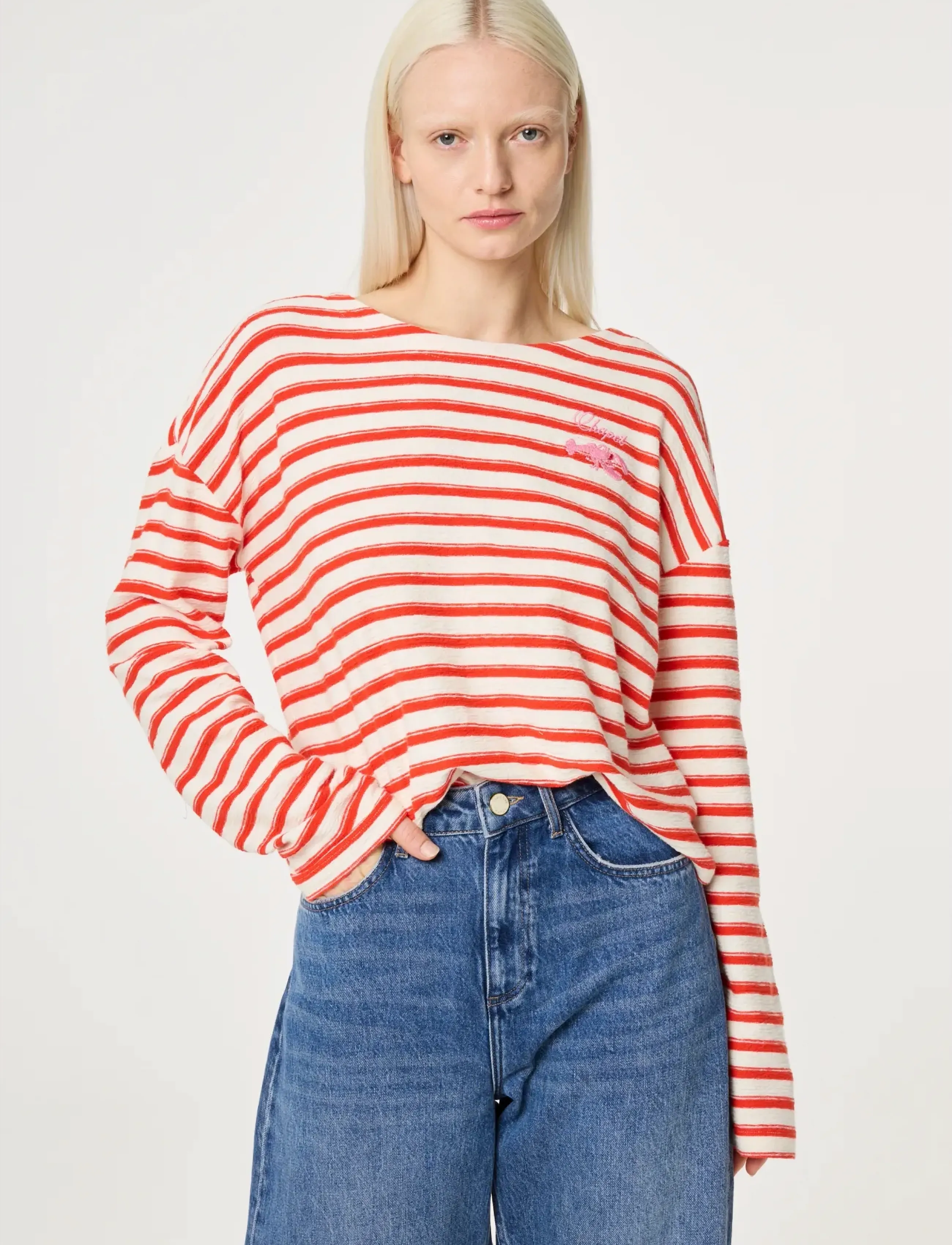 Fabienne Chapot - Celina Top - langärmlige tops - cosy white/tangerine tango - 2