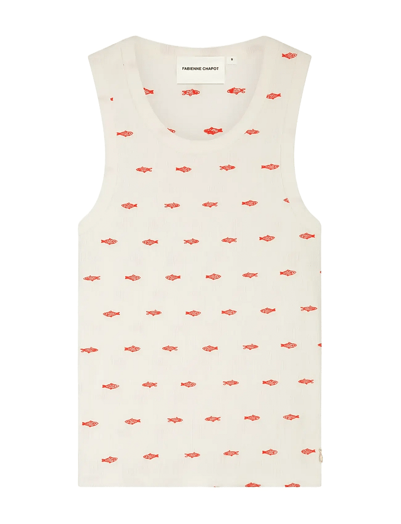 Fabienne Chapot - Tanja Jersey Tank - tanktops - cosy white/tangerine tango - 1