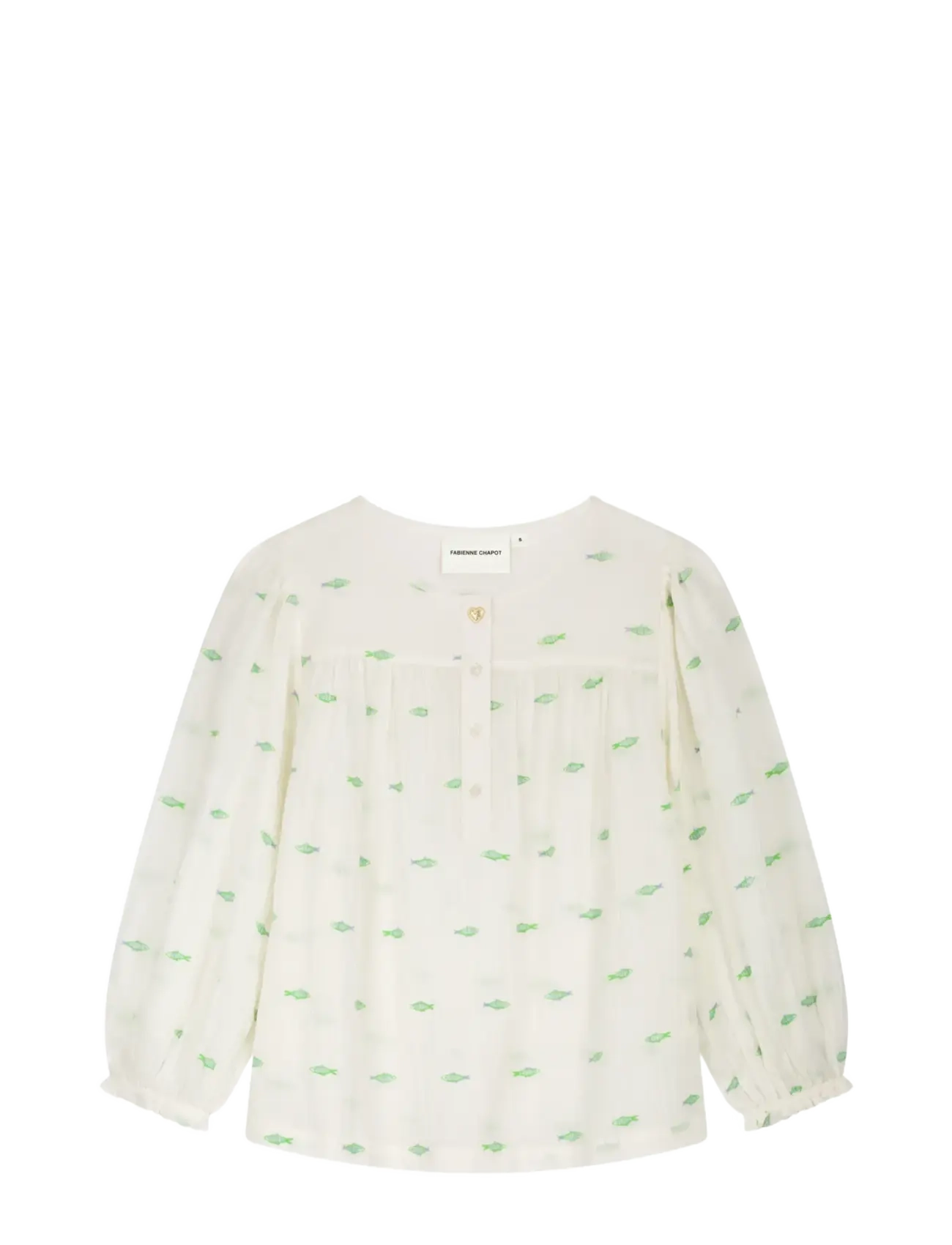 Fabienne Chapot Bindi Top - Transitional Layering - COSY WHITE/GREEN / cream