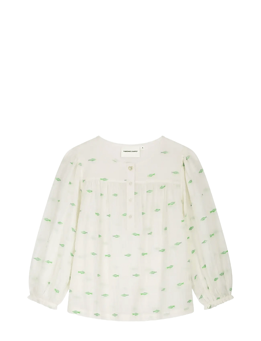 Fabienne Chapot - Bindi Top - langærmede bluser - cosy white/green - 1