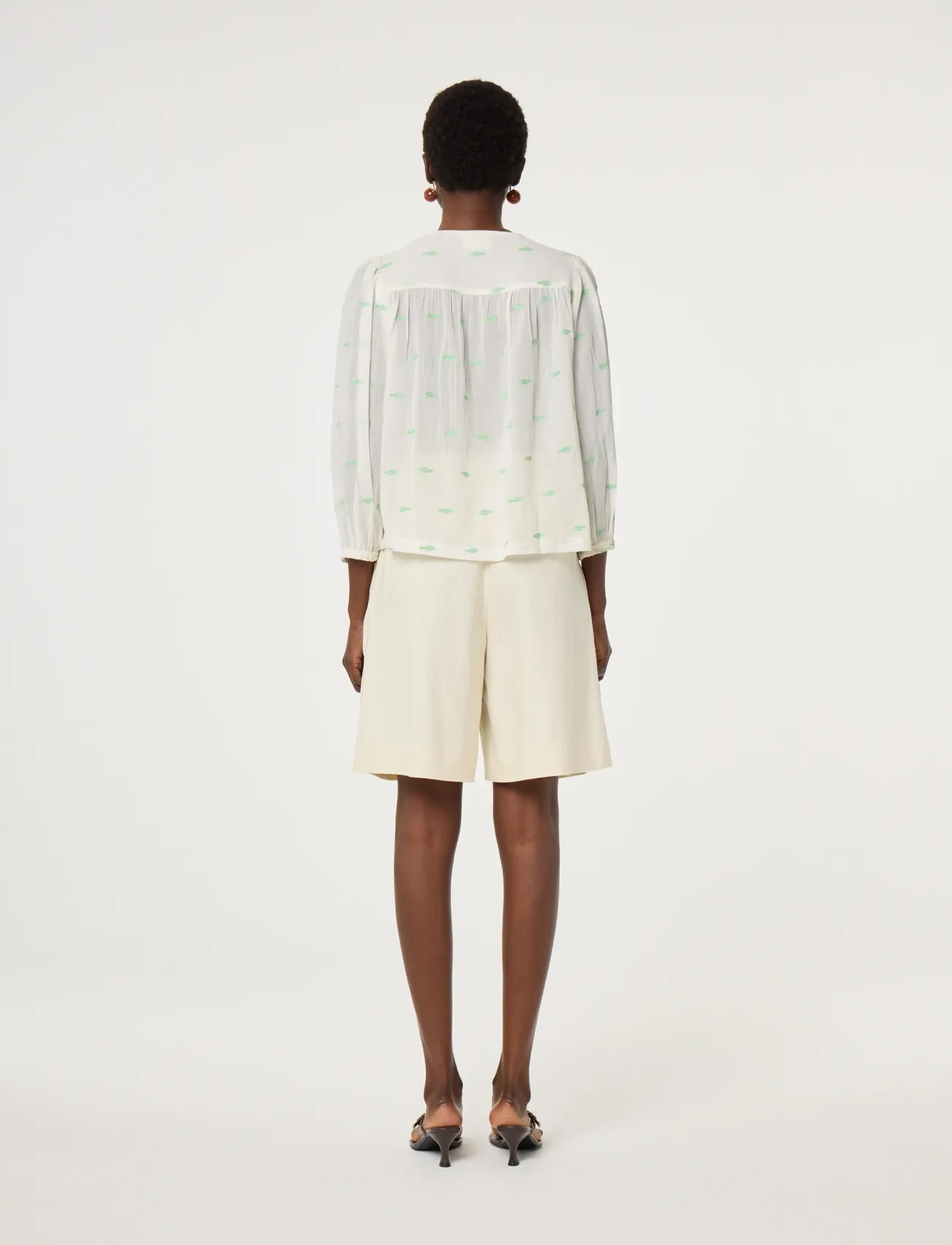 Fabienne Chapot - Bindi Top - langærmede bluser - cosy white/green - 3