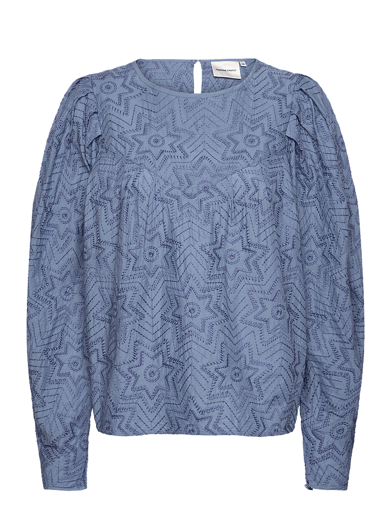 Fabienne Chapot - Mya Top Allover Embro - langärmlige blusen - kahlo blue - 1