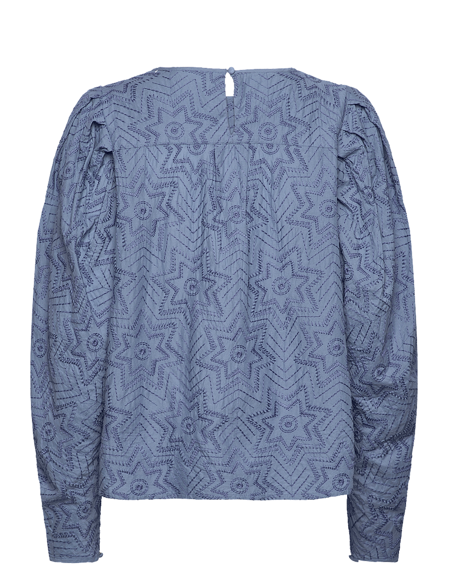 Fabienne Chapot - Mya Top Allover Embro - langærmede bluser - kahlo blue - 2