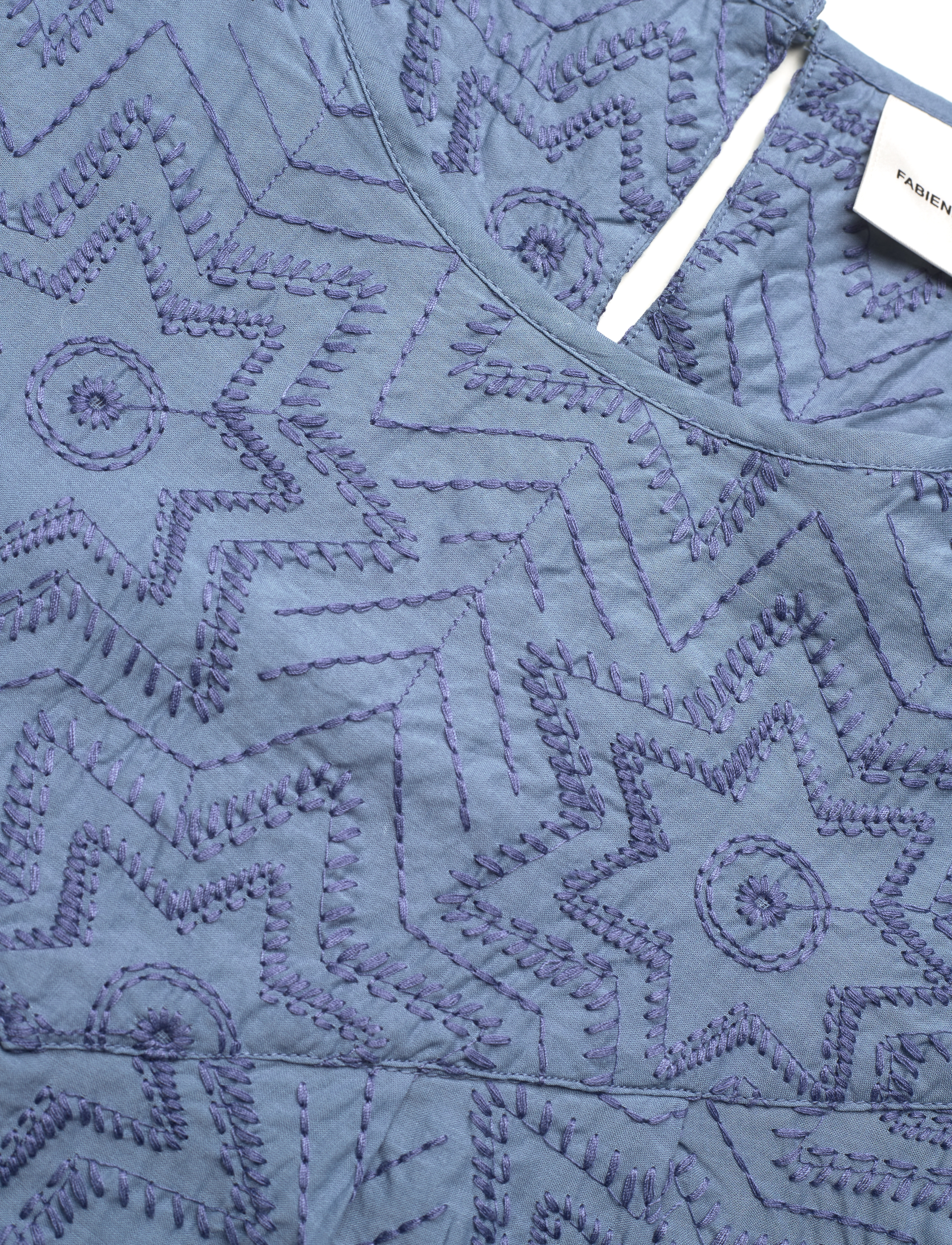 Fabienne Chapot - Mya Top Allover Embro - langærmede bluser - kahlo blue - 5