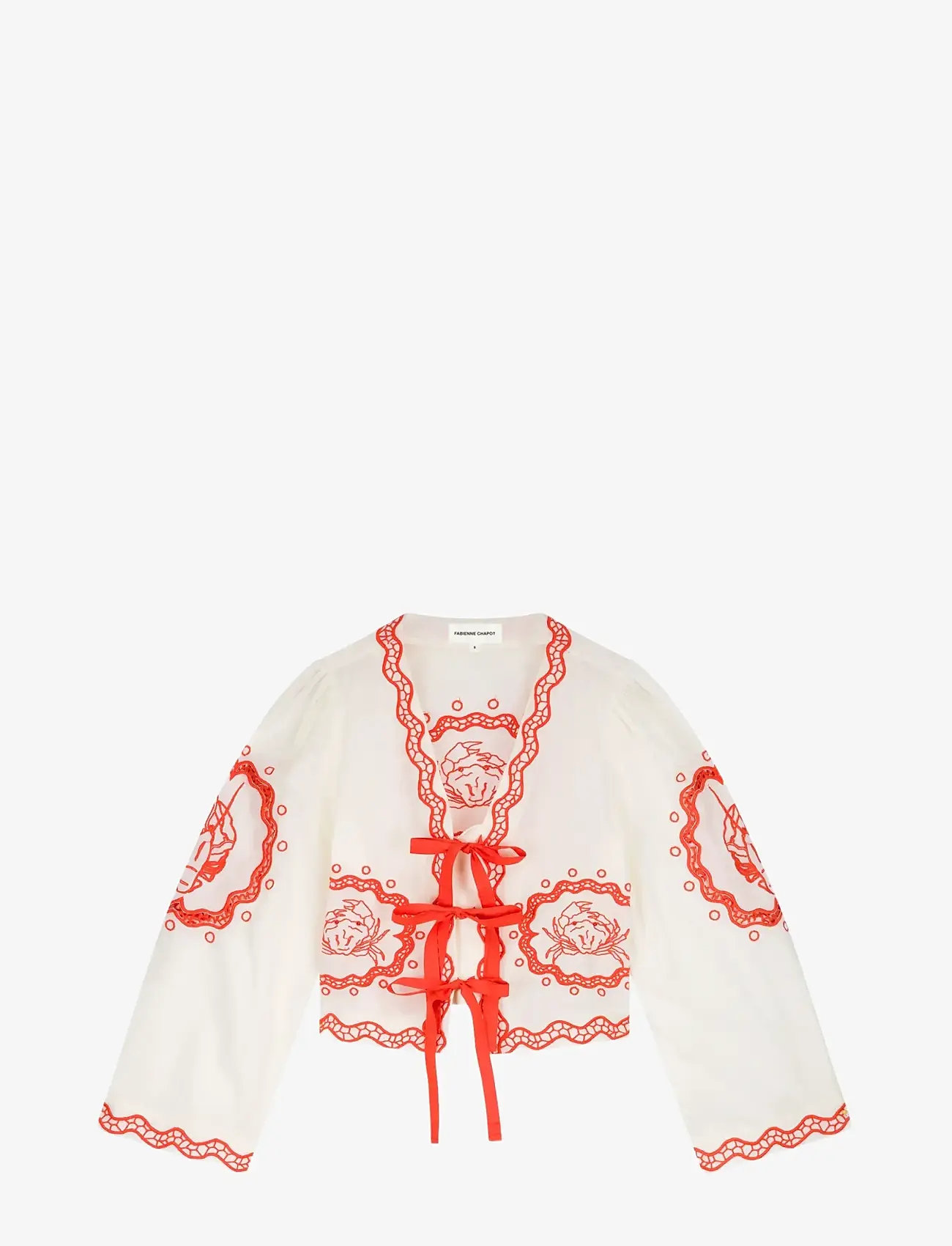 Fabienne Chapot - Serviette Blouse - langærmede bluser - cosy white/tangerine tango - 1