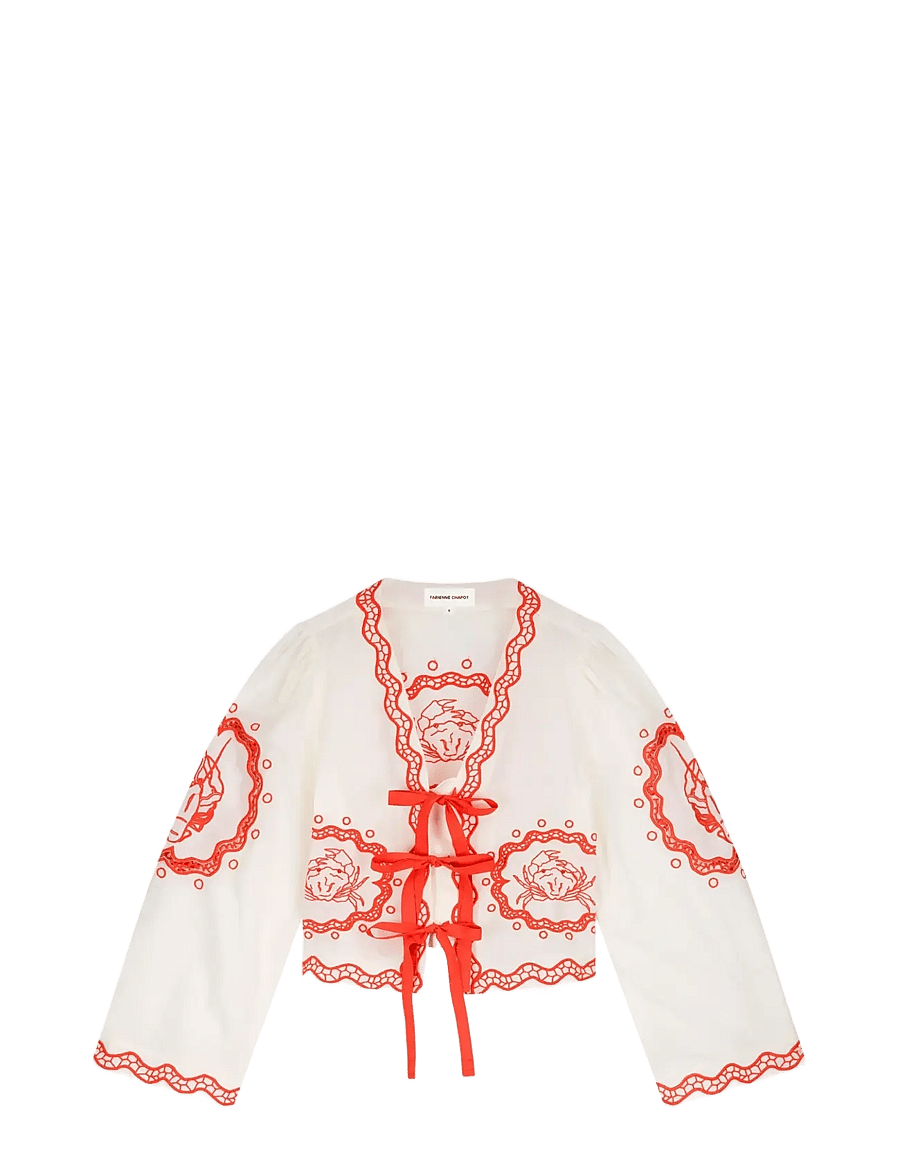 Fabienne Chapot - Serviette Blouse - pikkade varrukatega pluusid - cosy white/tangerine tango - 1