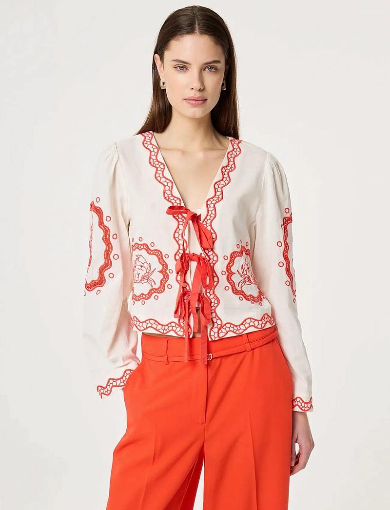 Fabienne Chapot - Serviette Blouse - langærmede bluser - cosy white/tangerine tango - 2