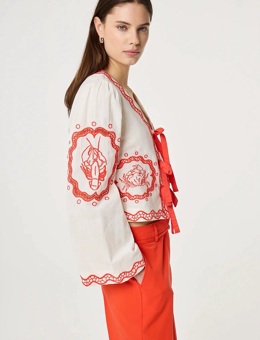 Fabienne Chapot - Serviette Blouse - pikkade varrukatega pluusid - cosy white/tangerine tango - 4