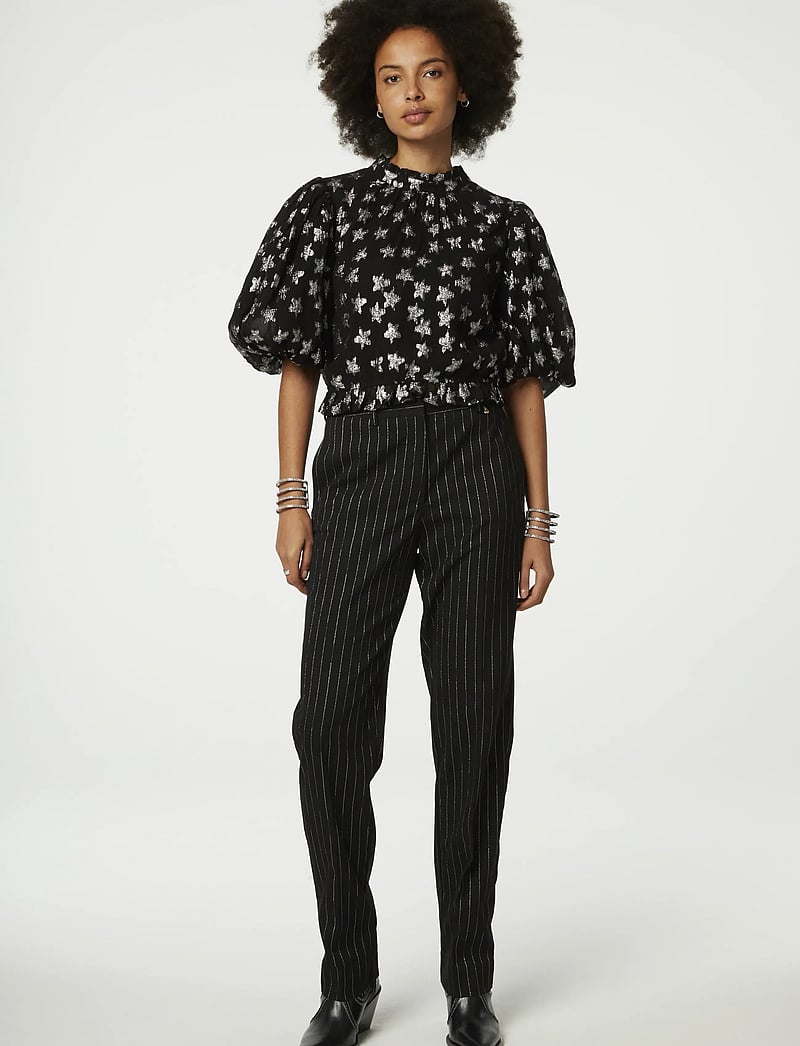 Fabienne Chapot - Dolli Top - kortærmede bluser - black/silver - 5