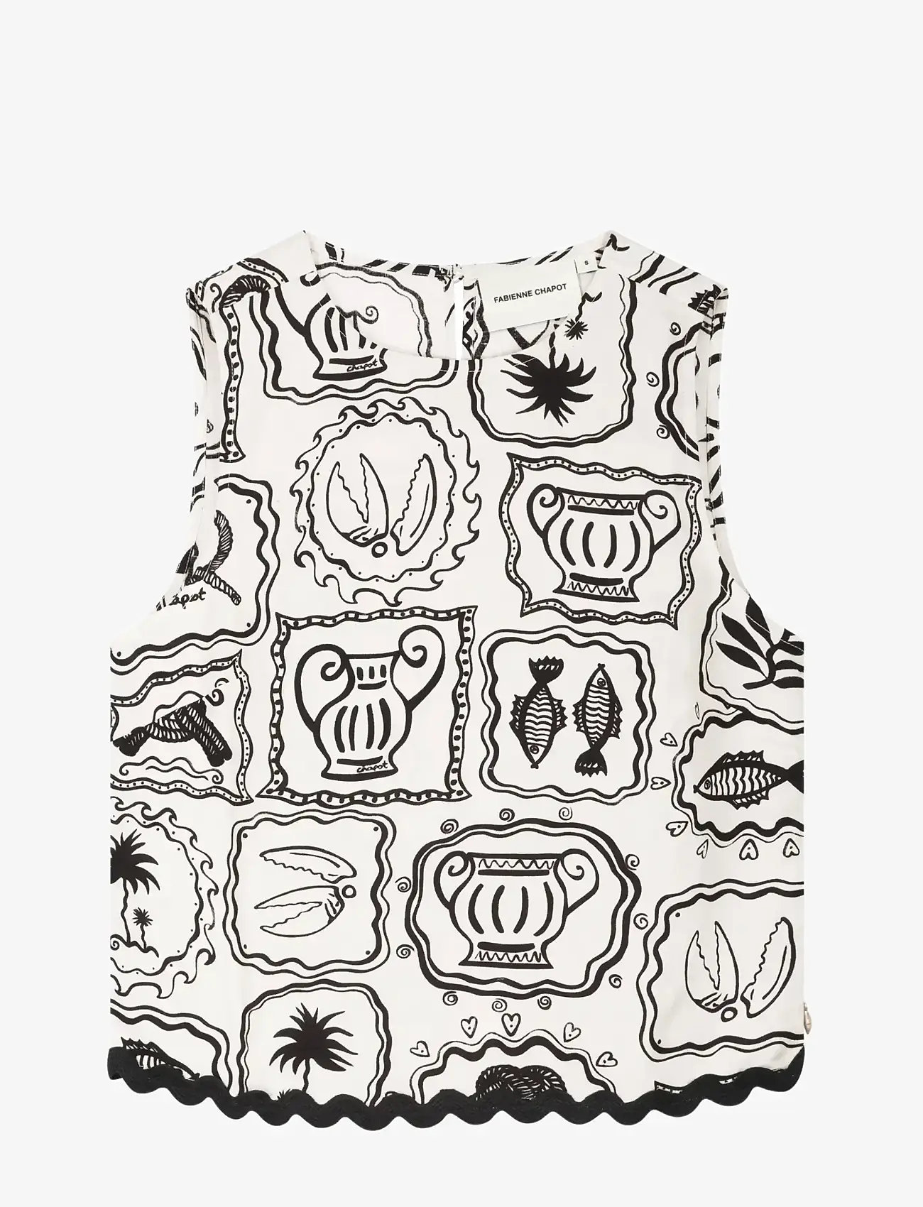 Fabienne Chapot - Porto Top - Ärmlösa blusar - cosy white/black - 1