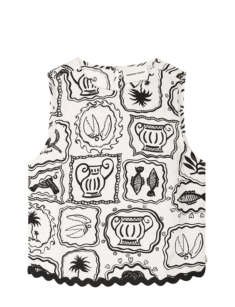 Fabienne Chapot - Porto Top - Ärmlösa blusar - cosy white/black - 1