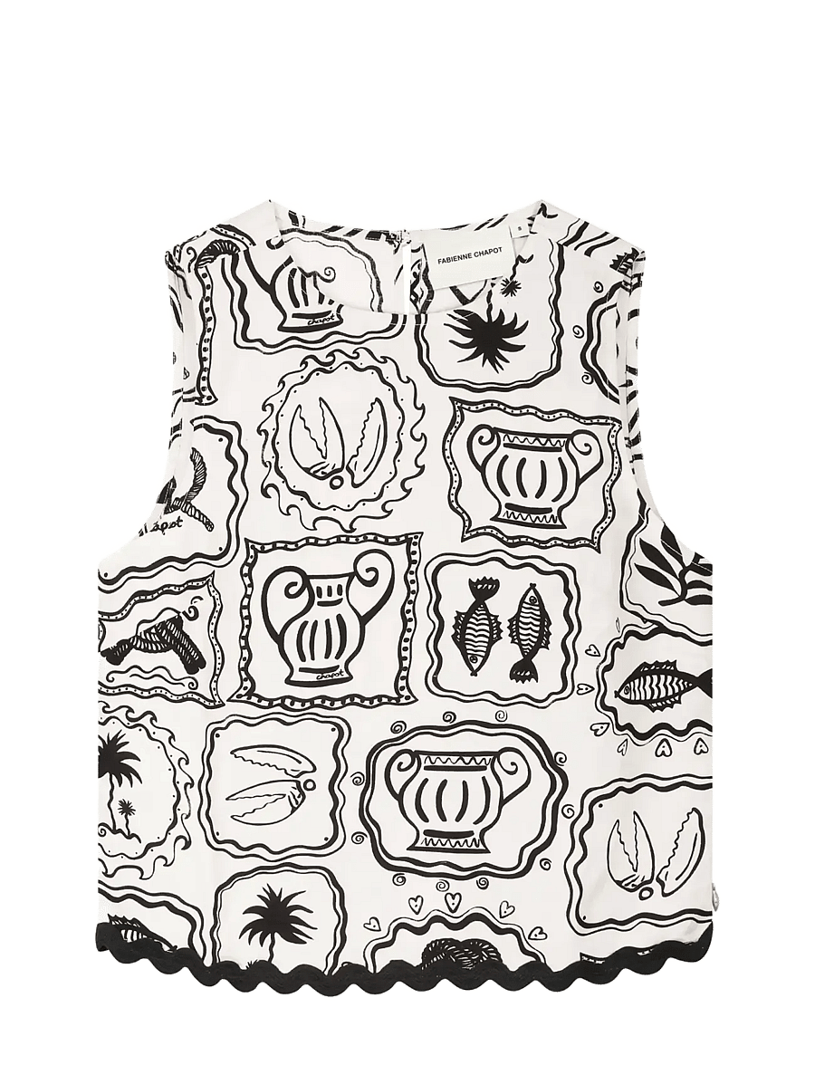 Fabienne Chapot - Porto Top - sleeveless blouses - cosy white/black - 1