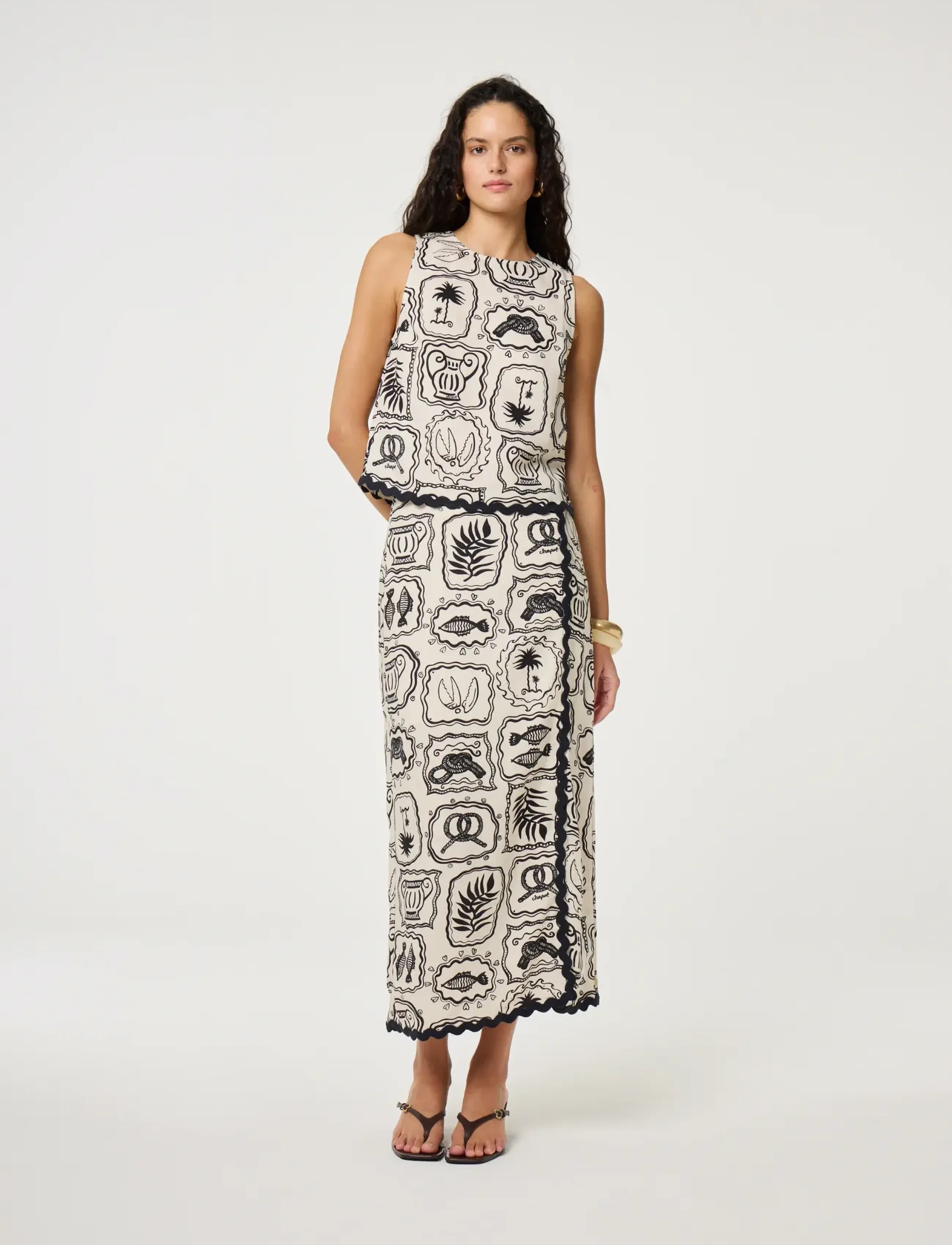 Fabienne Chapot Porto Top - Blusen - COSY WHITE/BLACK / white