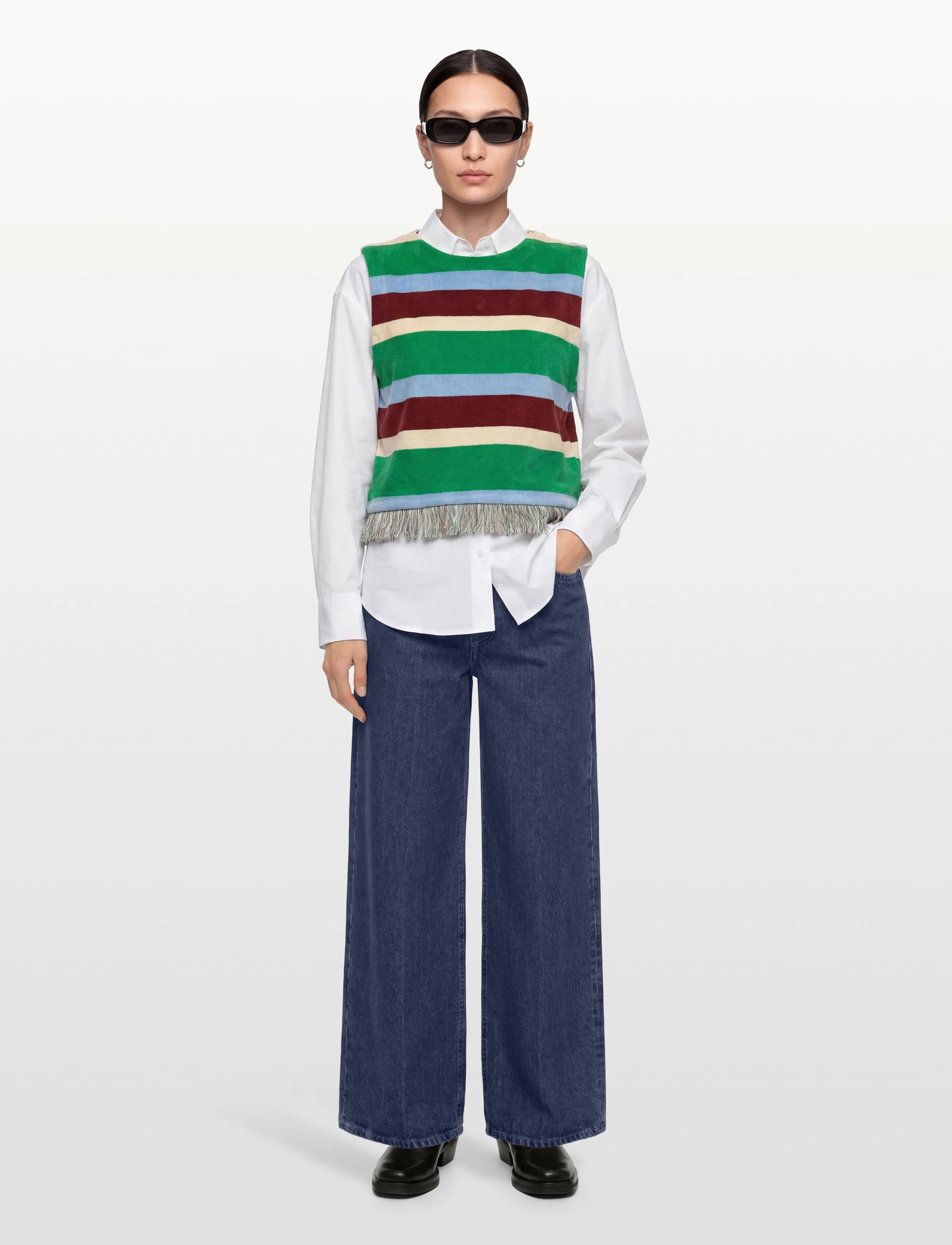 Fabienne Chapot Tyra Top - Ermeløse topper - MULTI STRIPE / green