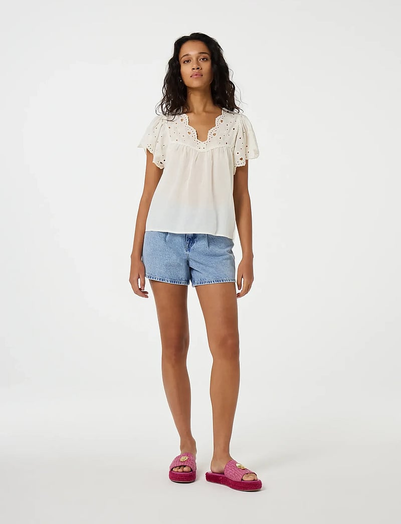 Fabienne Chapot - Kristin Top - kortærmede bluser - cosy white - 0