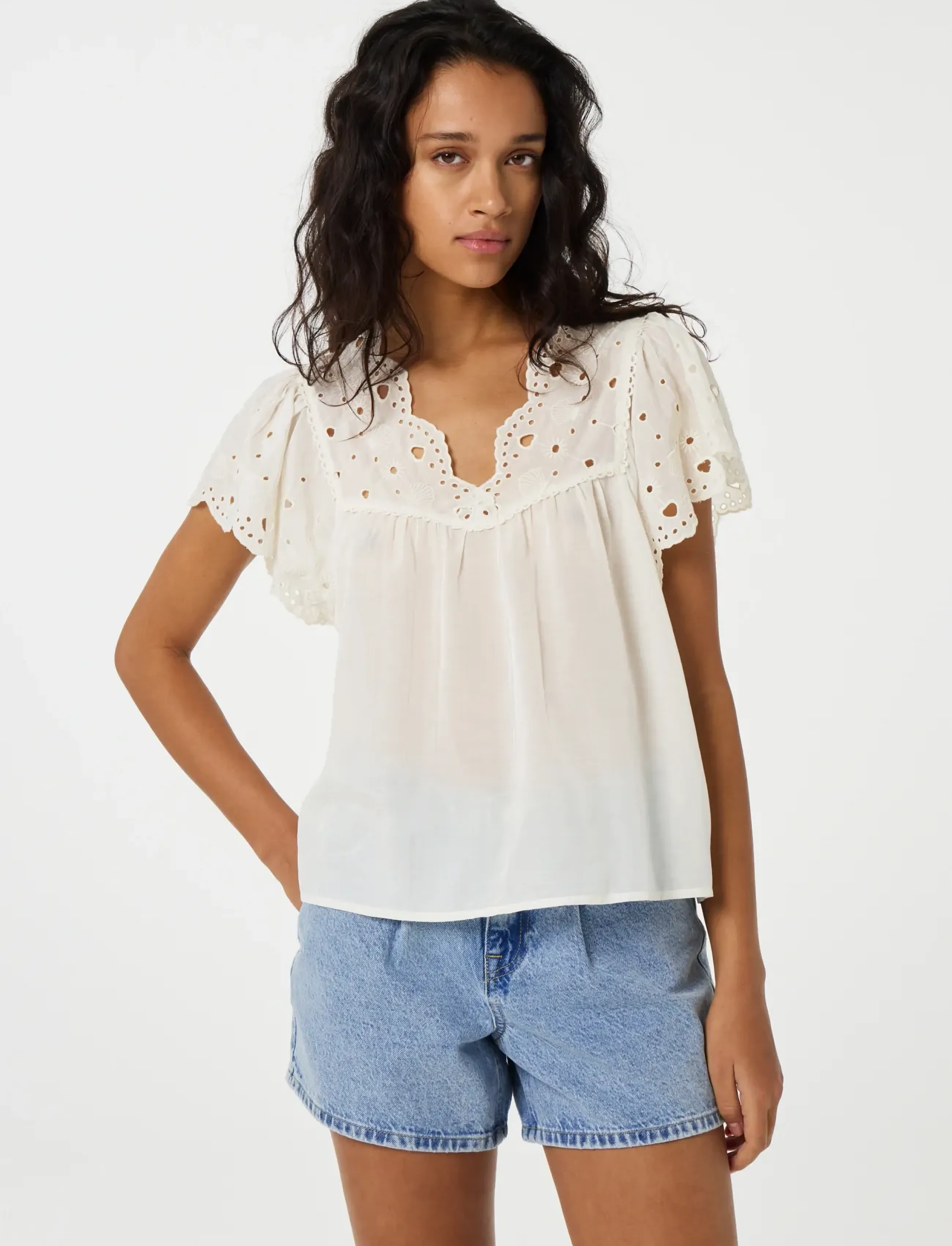 Fabienne Chapot - Kristin Top - bluzki krotkim rekawem - cosy white - 2