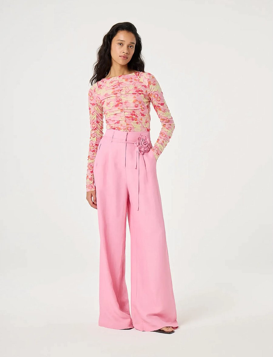 Fabienne Chapot - Rafael Trousers - hosen mit weitem bein - pink rendez vous - 0