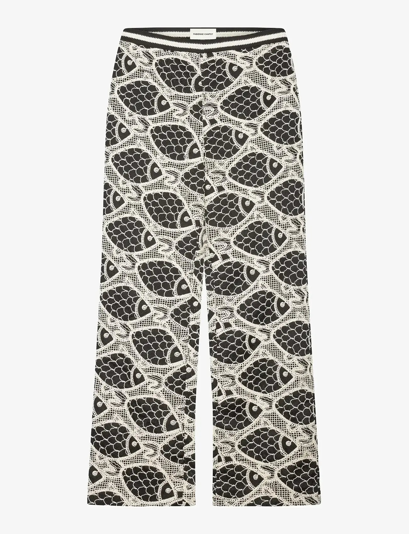 Fabienne Chapot - Mora Trousers - bukser med lige ben - black/cosy white - 1