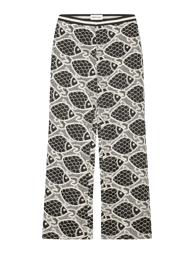 Fabienne Chapot - Mora Trousers - bukser med lige ben - black/cosy white - 1