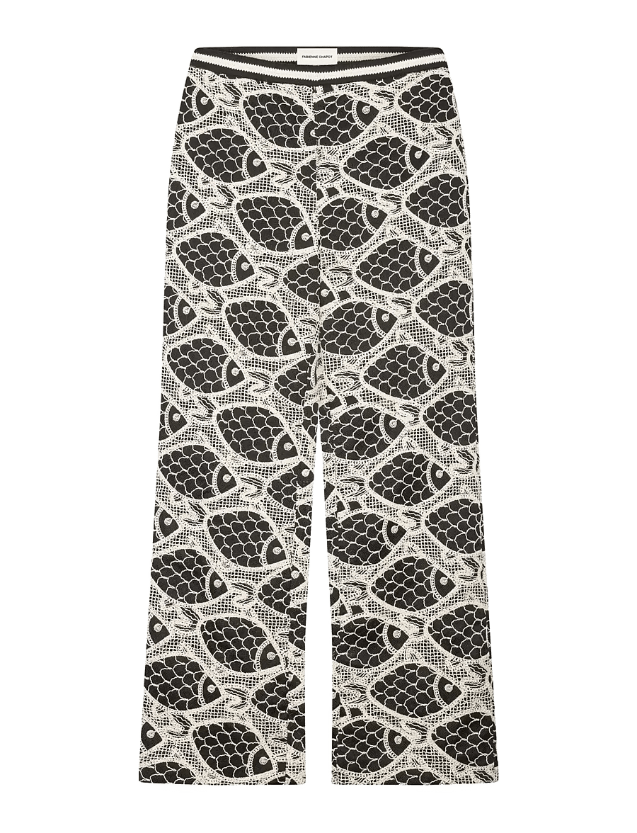 Fabienne Chapot - Mora Trousers - suorat housut - black/cosy white - 1