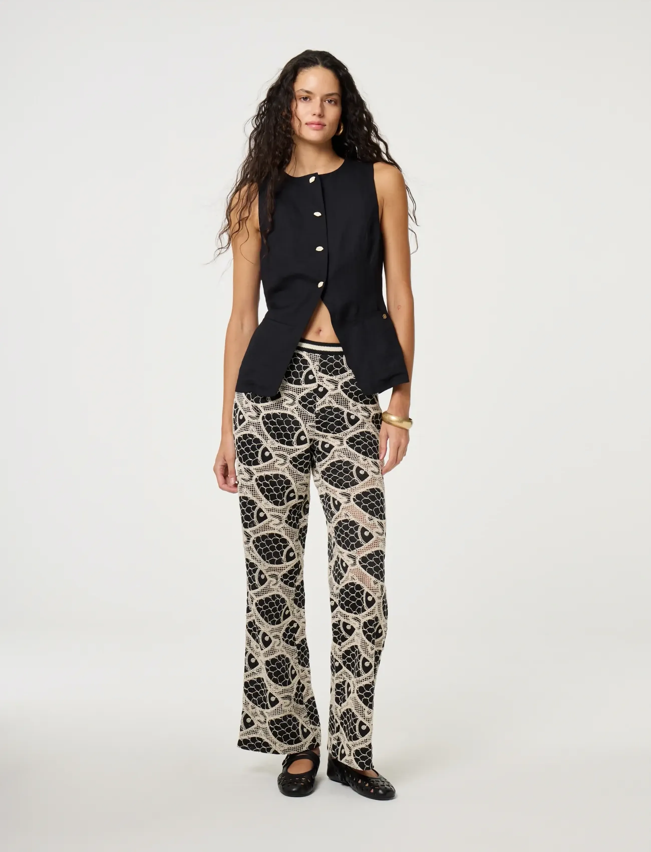 Fabienne Chapot Mora Trousers - Kleidung - BLACK/COSY WHITE / black