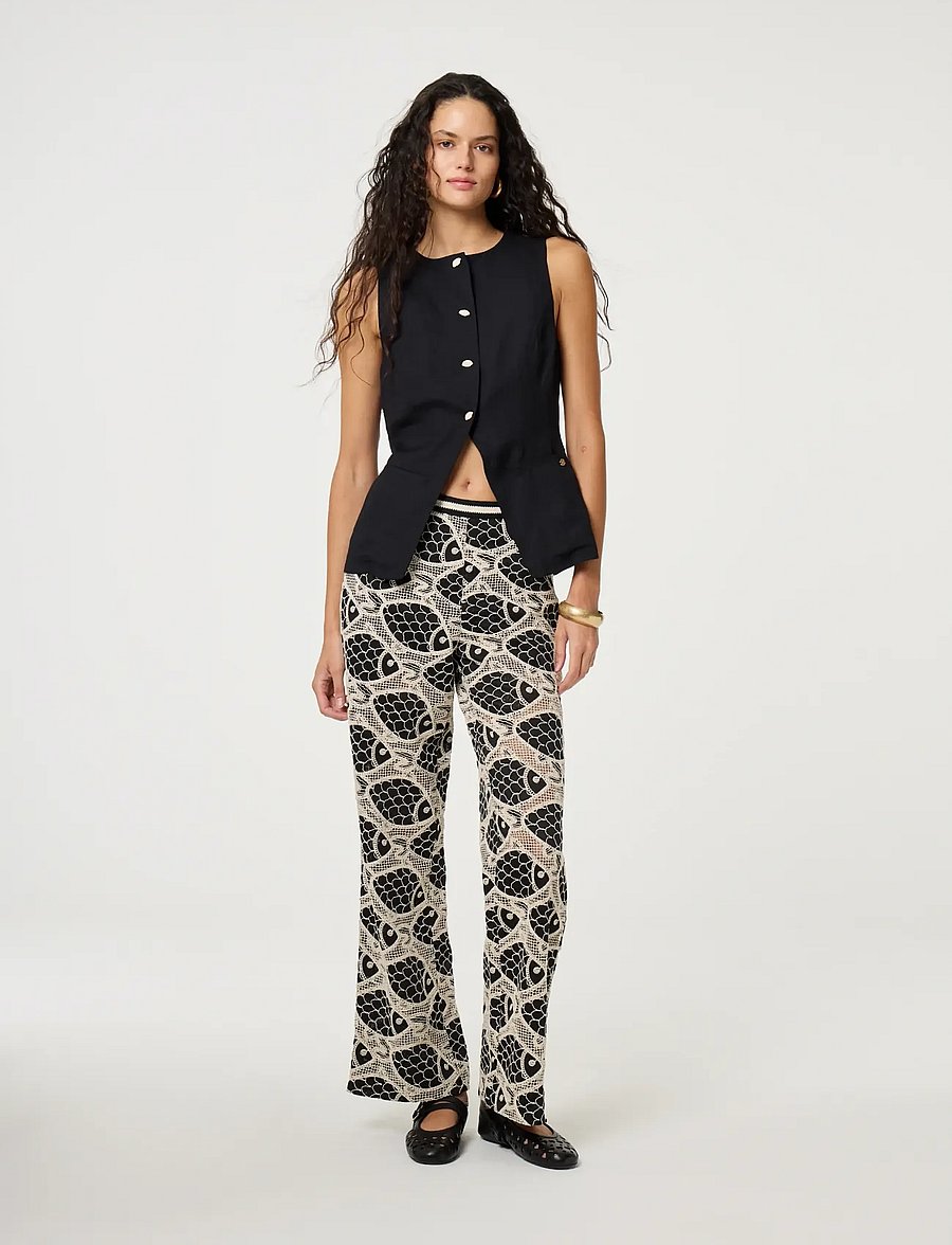 Fabienne Chapot - Mora Trousers - suorat housut - black/cosy white - 0