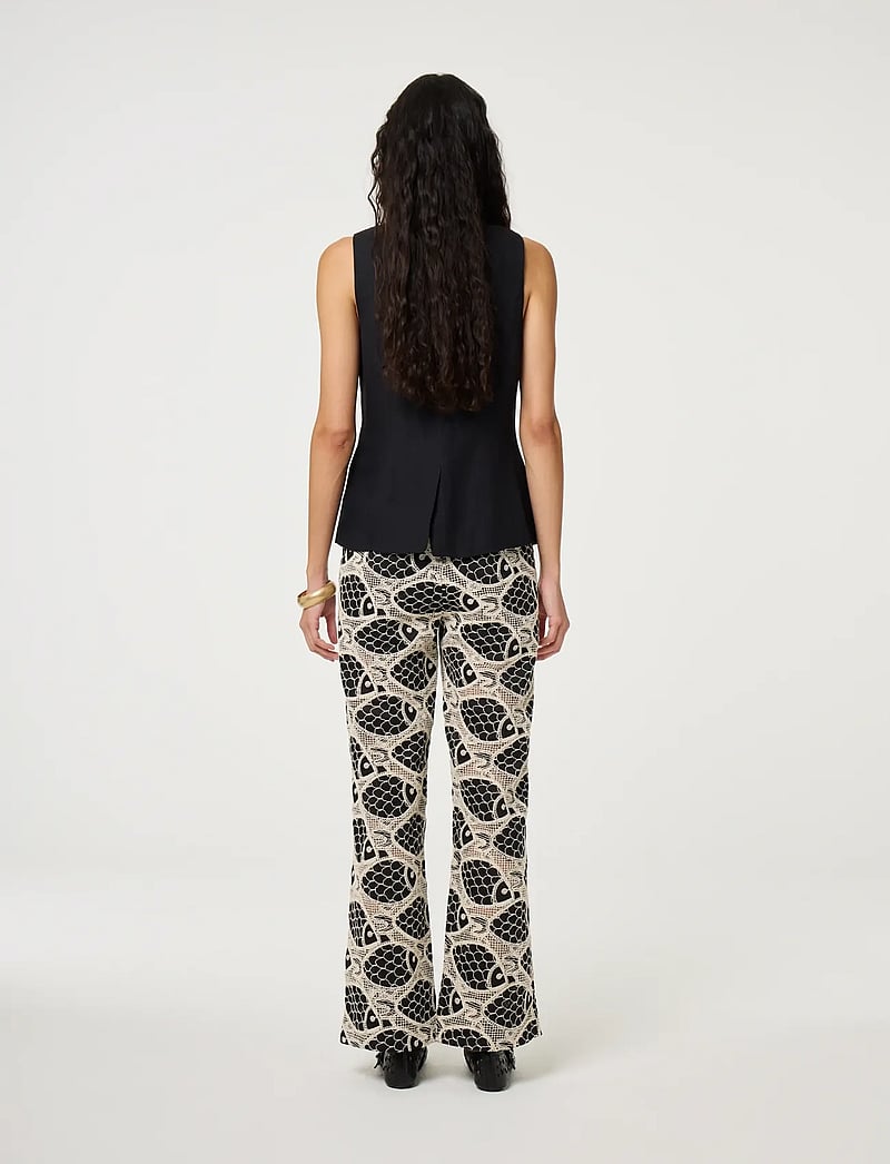 Fabienne Chapot - Mora Trousers - bukser med lige ben - black/cosy white - 2