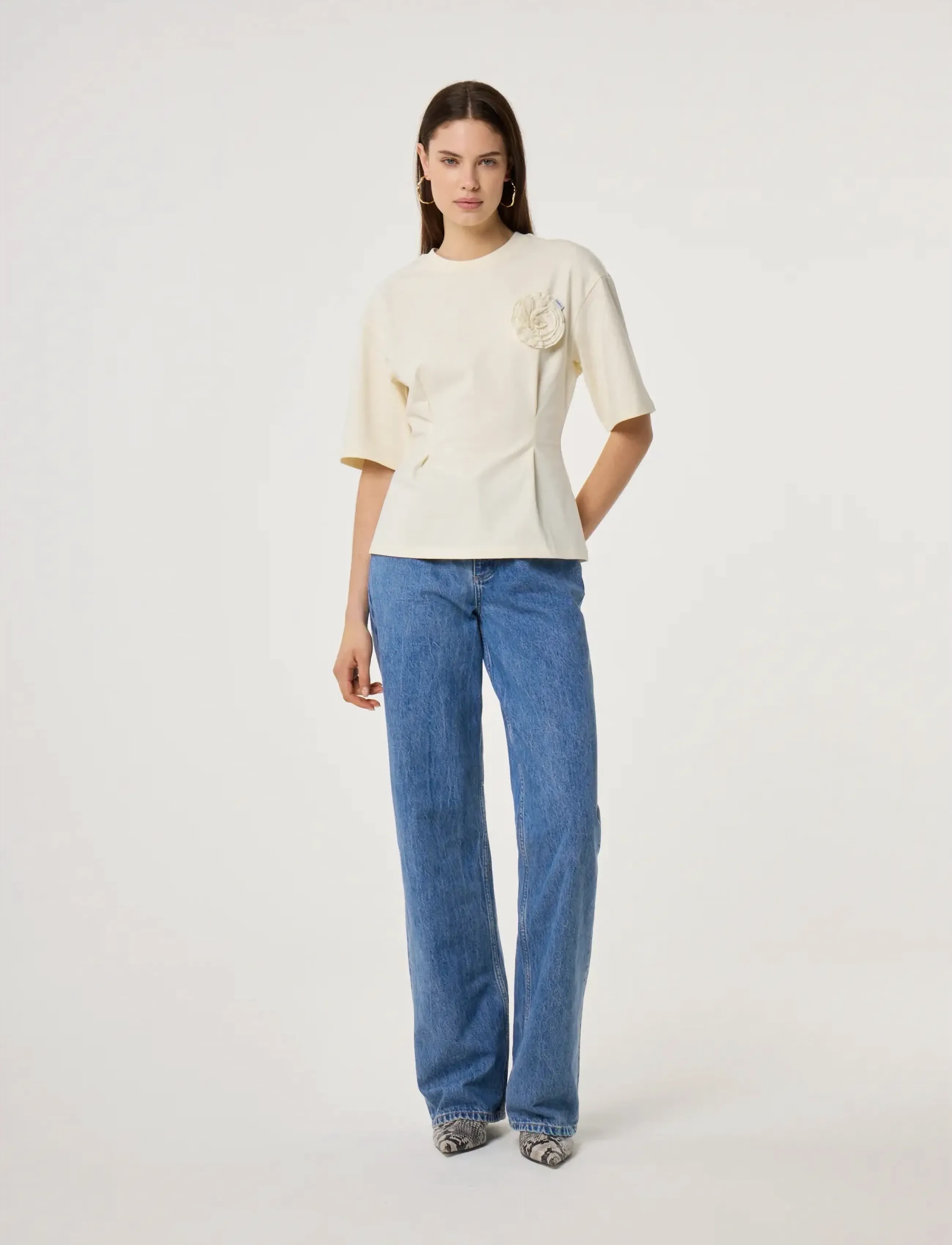 Fabienne Chapot Asta T-Shirt, S, T-shirts & Oberteile, Creme - Short-sleeved, Frauen