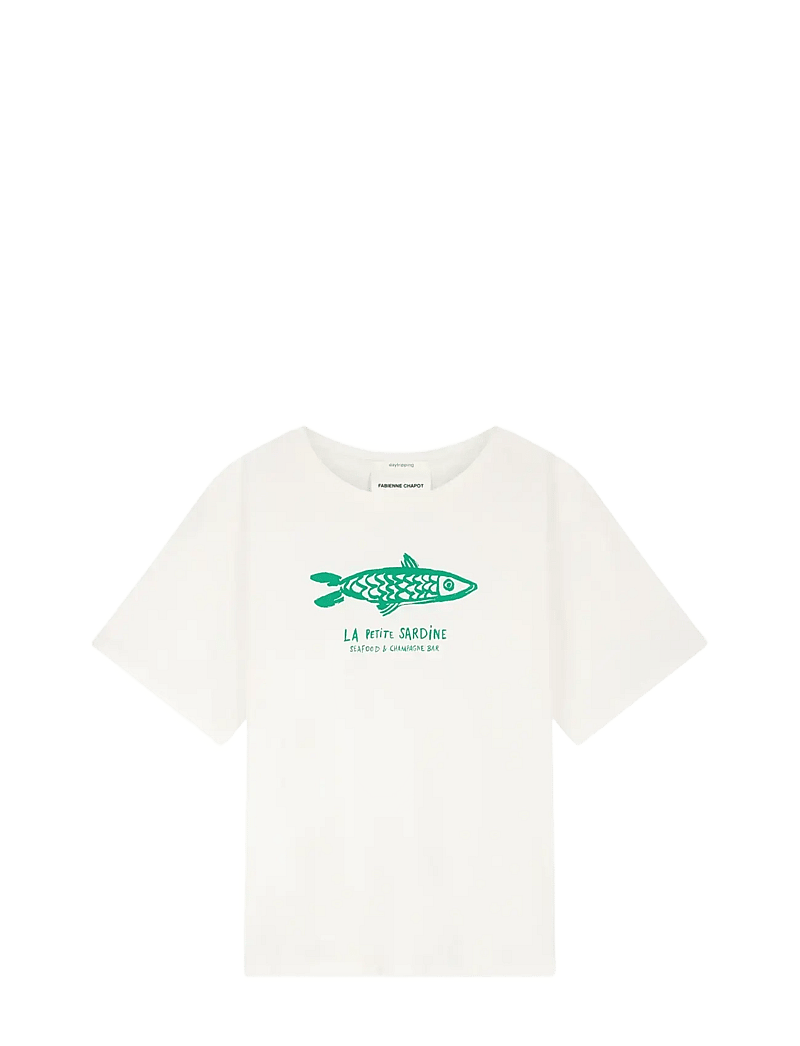 Fabienne Chapot - Fay T-shirt - t-shirts - cosy white/green - 1