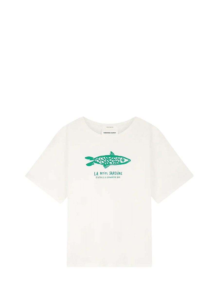Fabienne Chapot - Fay T-shirt - t-särgid - cosy white/green - 1
