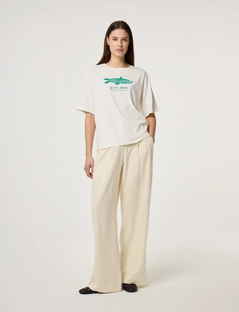 Fabienne Chapot - Fay T-shirt - t-shirts - cosy white/green - 0