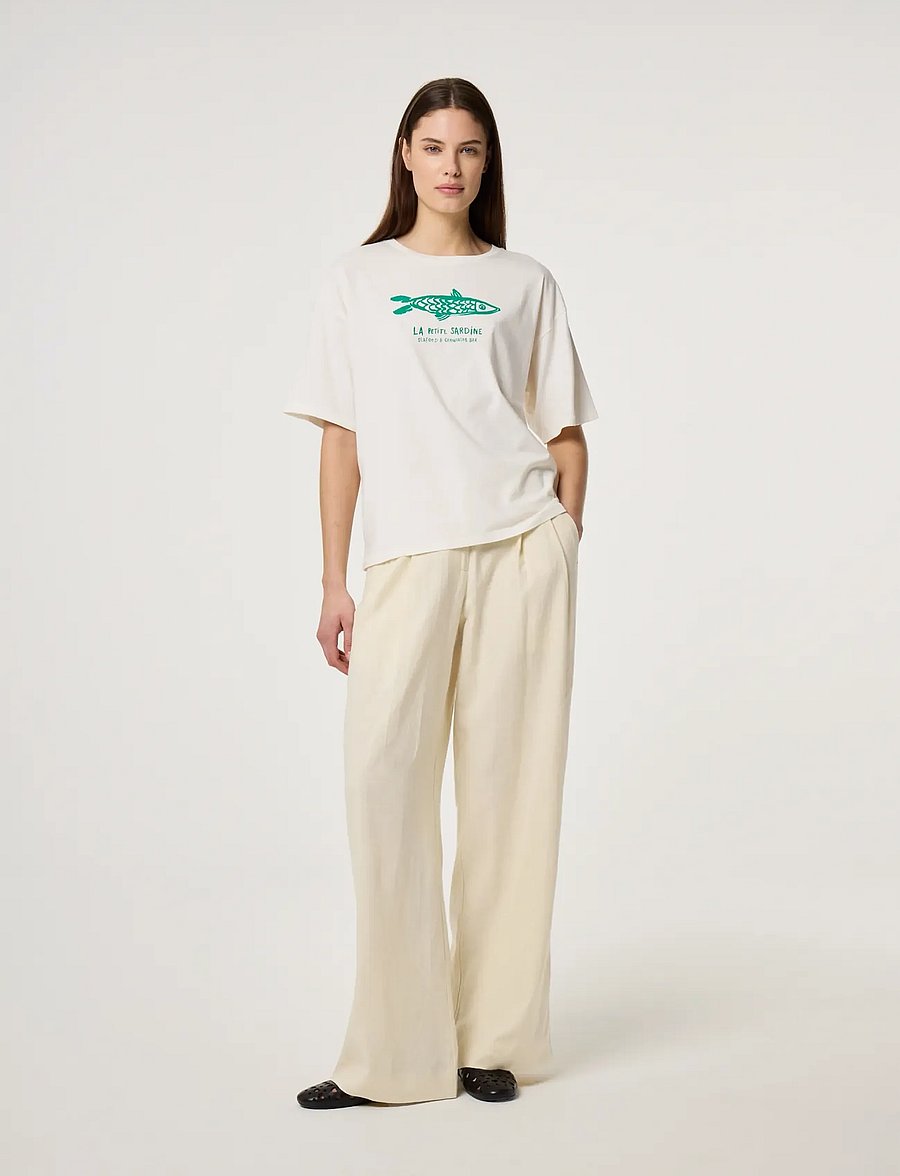 Fabienne Chapot - Fay T-shirt - t-särgid - cosy white/green - 0
