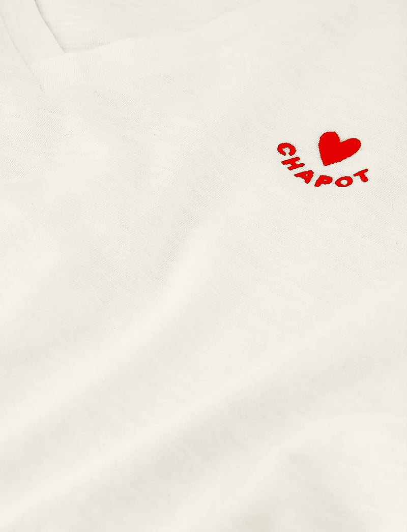 Fabienne Chapot - Phil V-Neck T-shirt - t-shirts - cosy white/red - 1