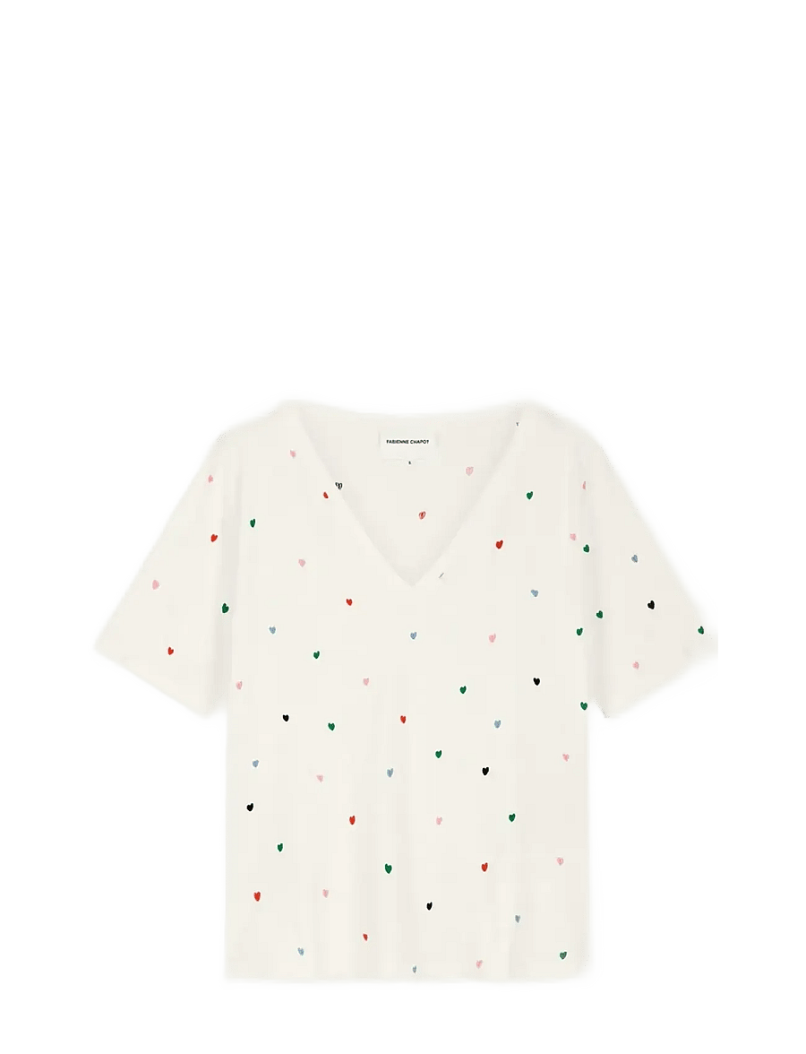 Fabienne Chapot - Phil V-Neck T-Shirt - t-shirts - cosy white - 1