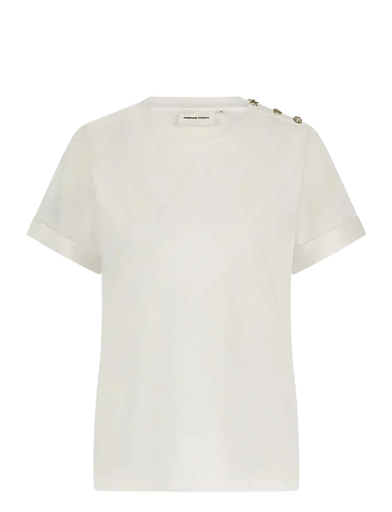 Fabienne Chapot - Phil V-Neck T-Shirt - t-shirts - cosy white - 1