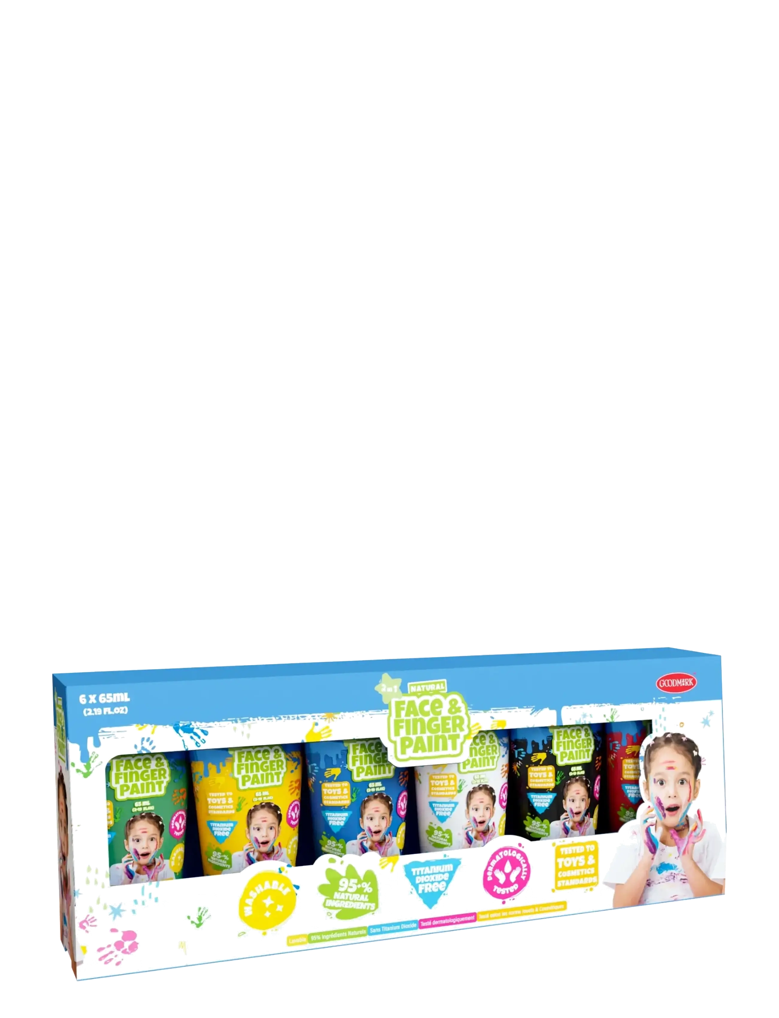 Face & Fingerpaint 65ml Tubes 6-Pack, One Size, Multi/patterned, Legetøj > Face Paints, Børn