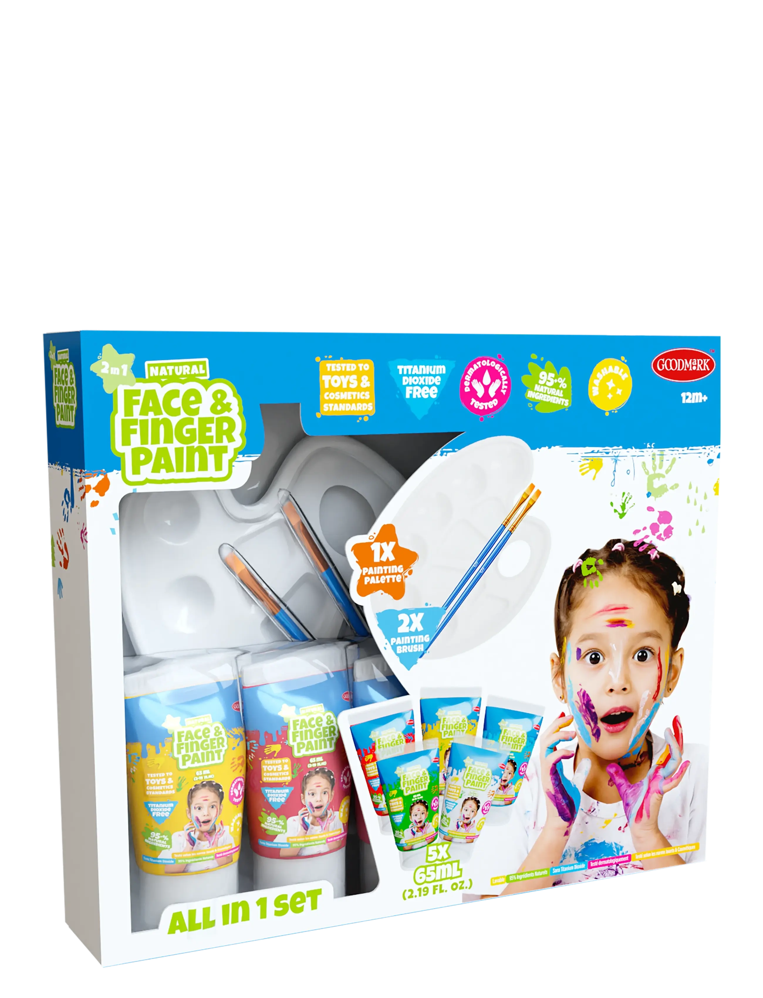 Face & Fingerpaint All in 1 Set - Kostumer & Tilbehør - MULTI COULERED / multi