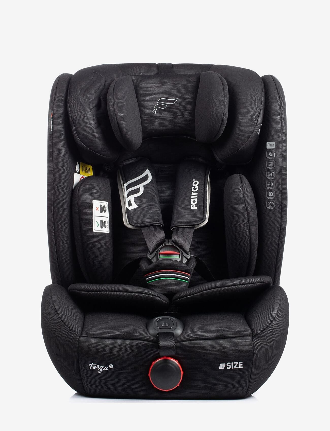 Fairgo - Forza i-size autostol 76-150 cm - Black Sand - black - 0