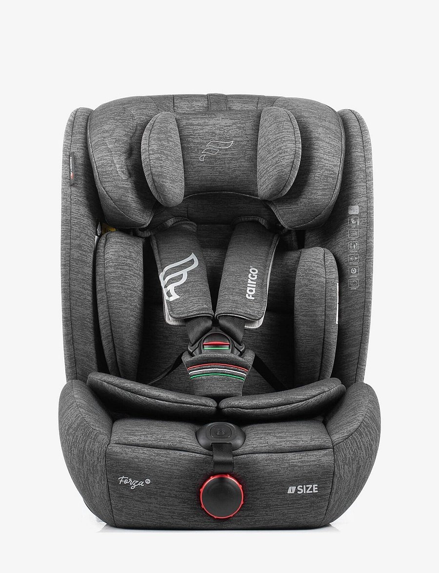 Fairgo - Forza i-size autostol 76-150 cm - Stone Grey - grey - 0