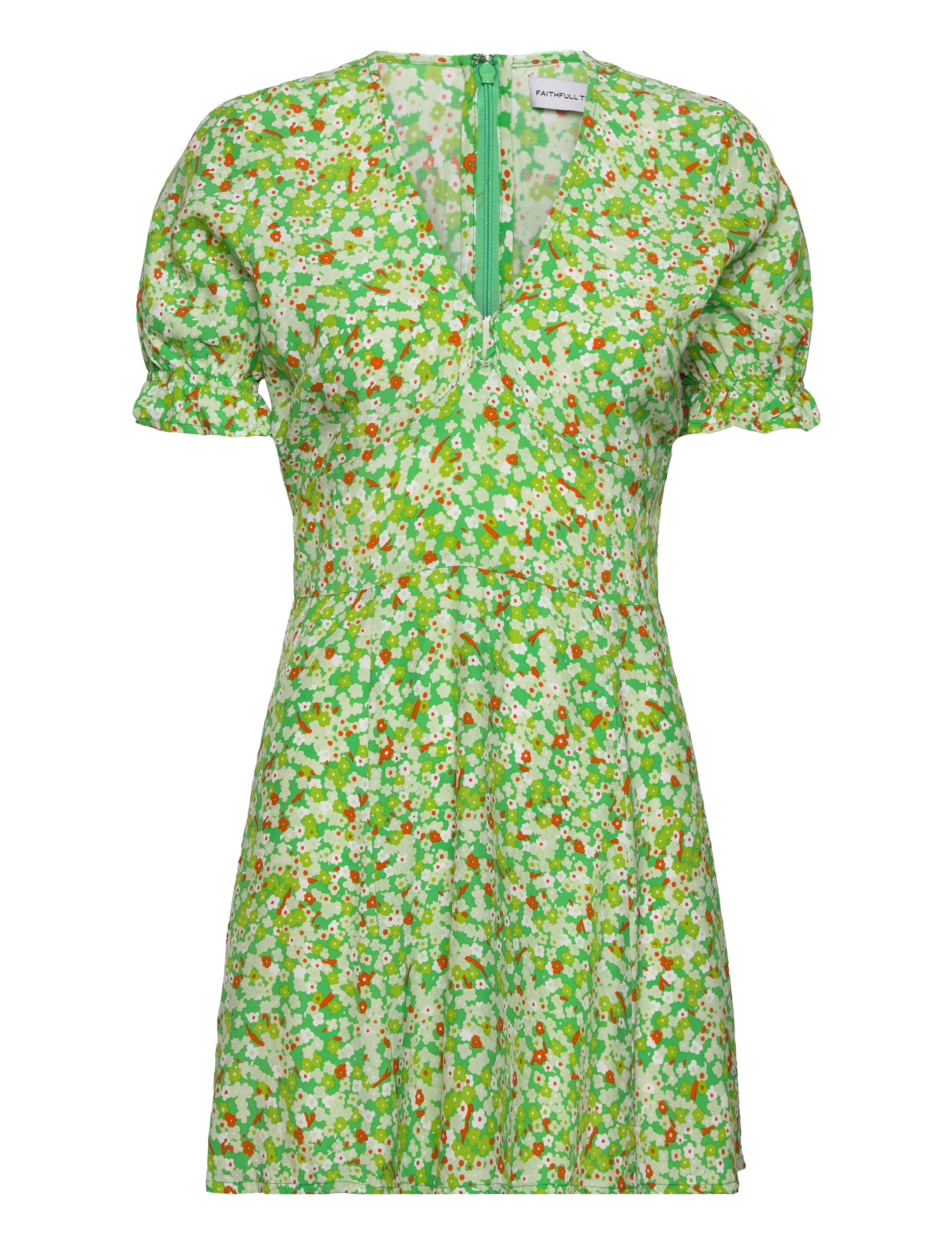 Faithfull The Brand LA BELLE MINI DRESS - Letzte Chance - LOU FLORAL PRINT - GREEN / green