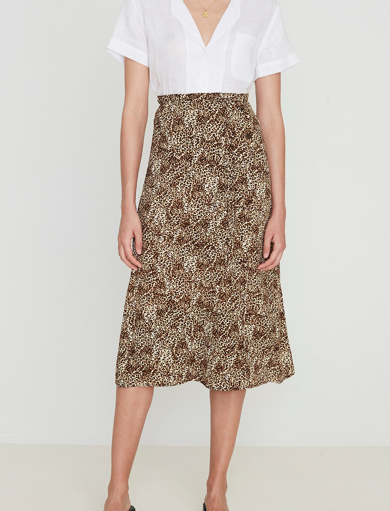 Faithfull The Brand Milana Wrap Skirt - Midi rokken - CHARLIE LEOPARD PRINT / brown